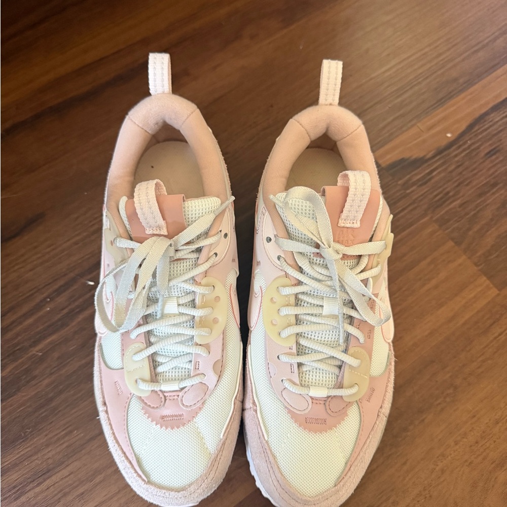 Nike Women's Pink and White Sneakers, Worn once!!